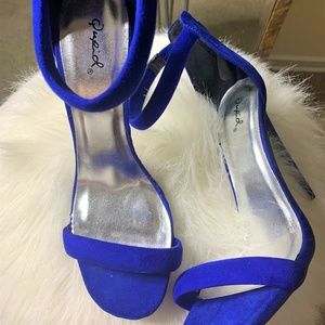 Heels,blue heels,open toe heels